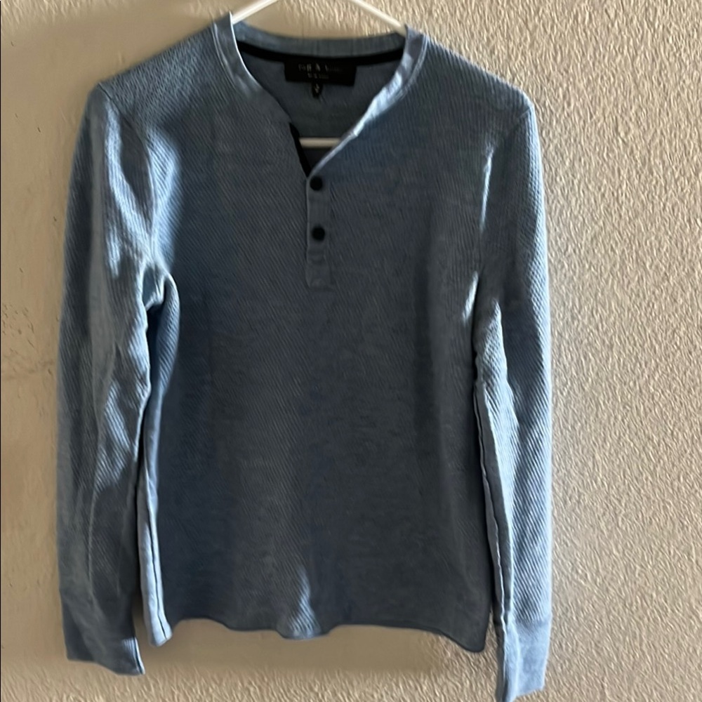 rag & bone Blue Crewneck Sweater Slim Fit